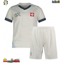 Camisa de Futebol Suíça Equipamento Secundário Infantil Europeu 2024 Manga Curta (+ Calças curtas)